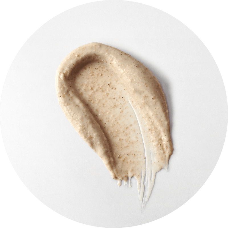 a white smear of scrub