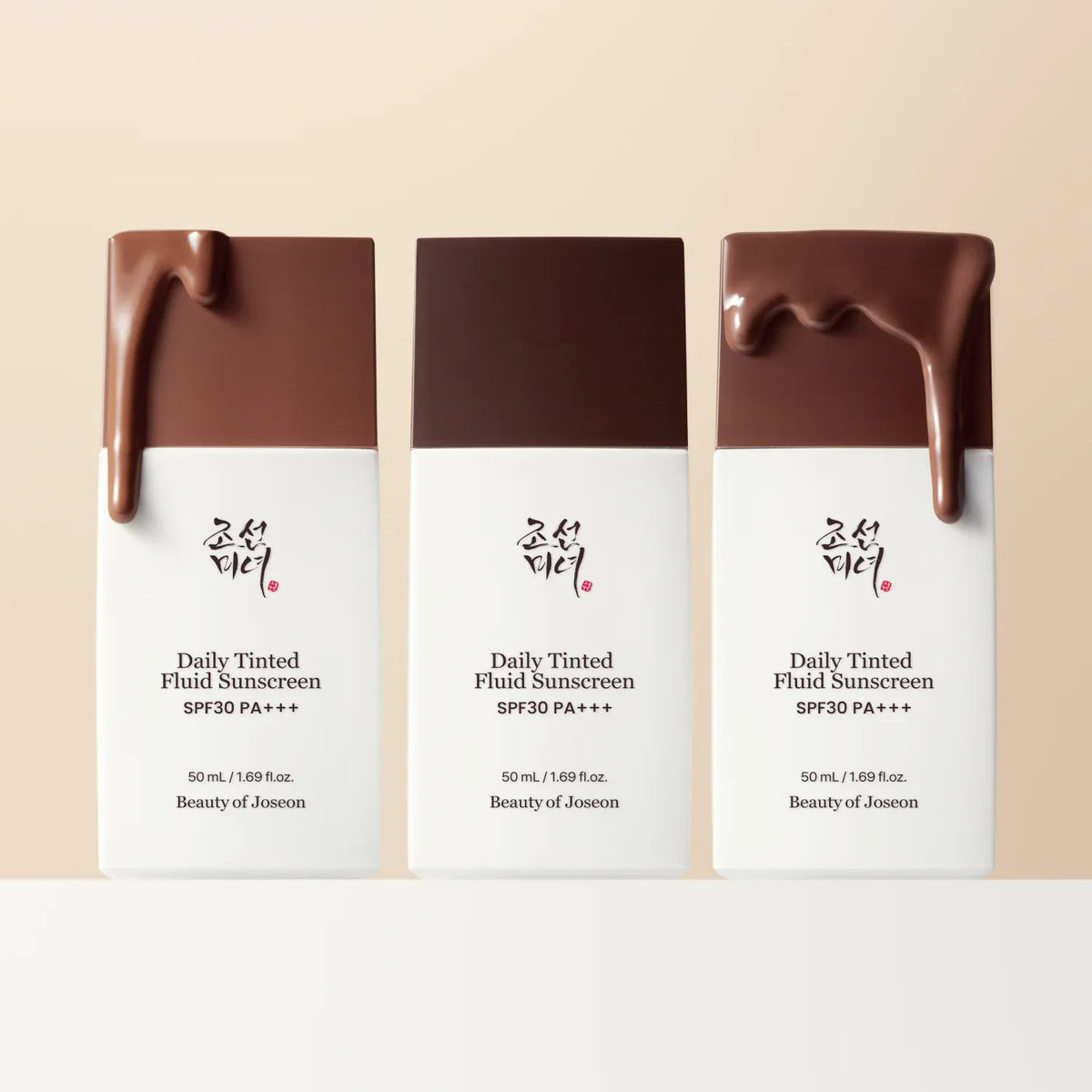 a group of white and brown containers with text on them