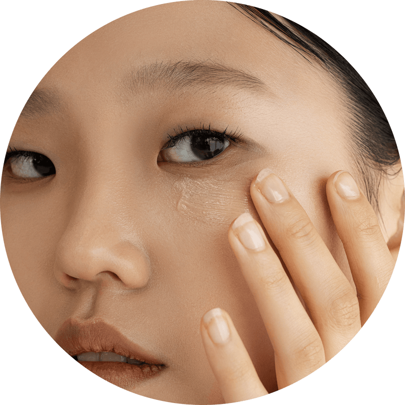 a close up of a woman's face