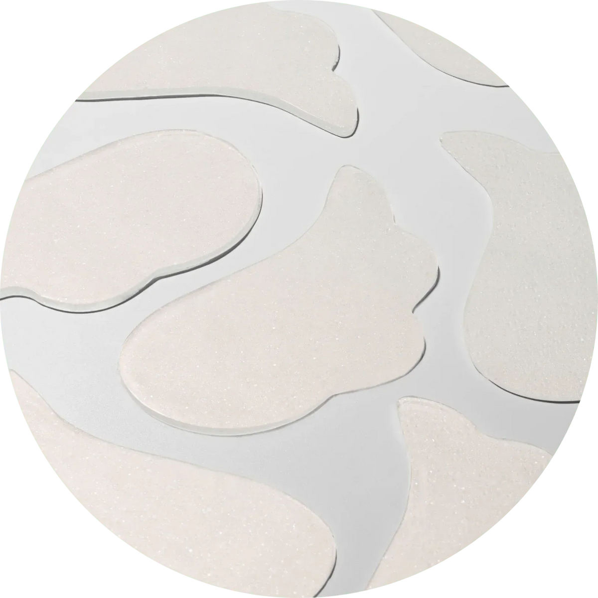 a group of white pads