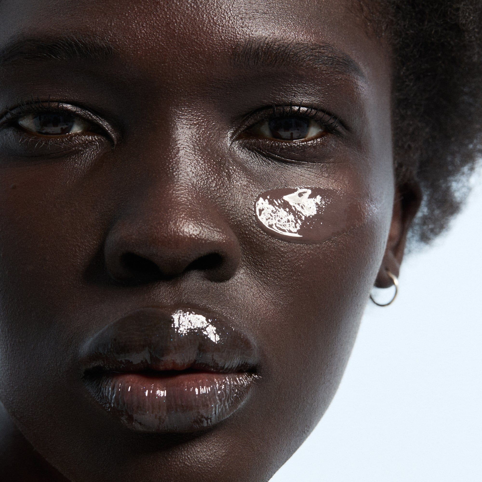 a close-up of a woman