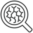 a magnifying glass with cracks in it