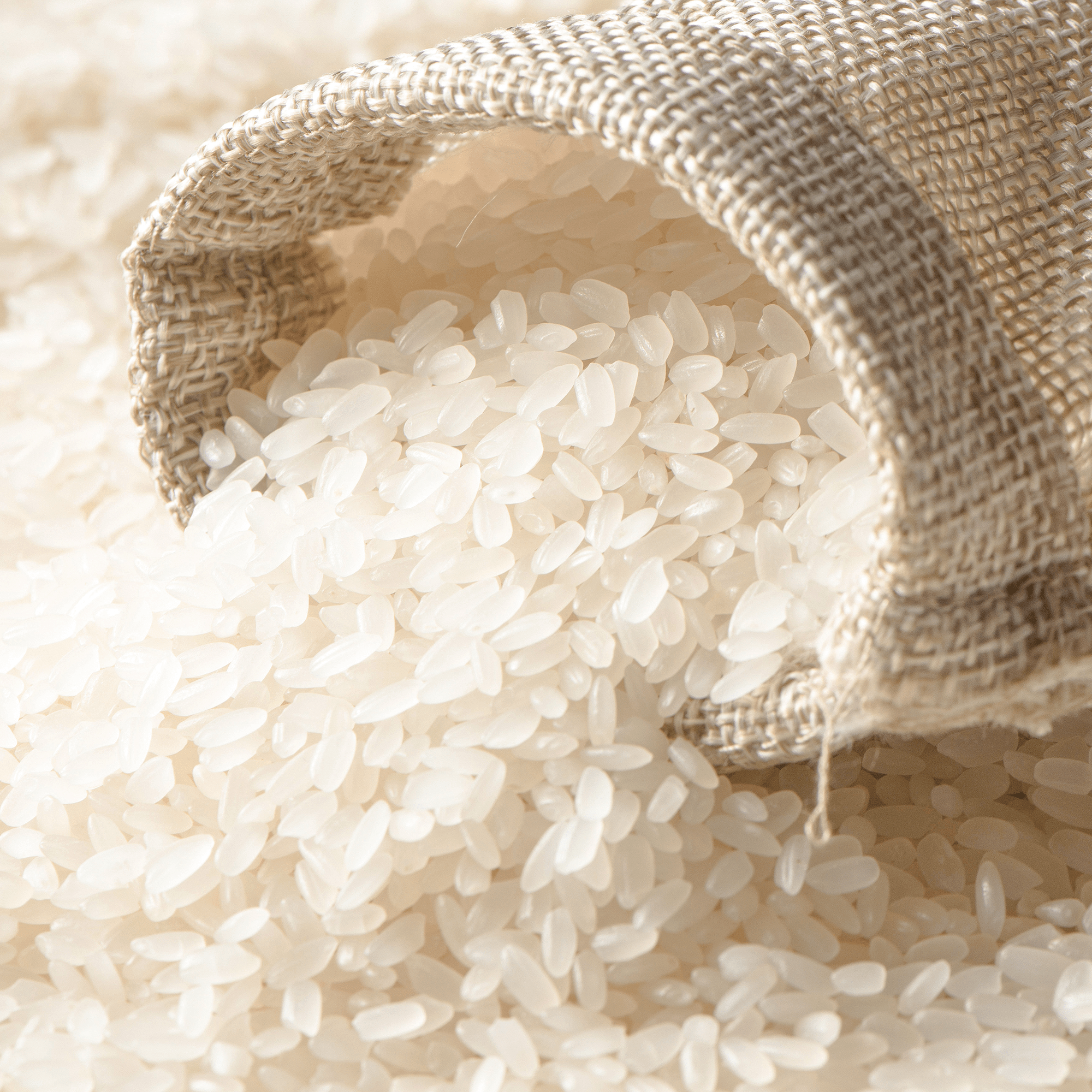 a bag of rice spilling out of it