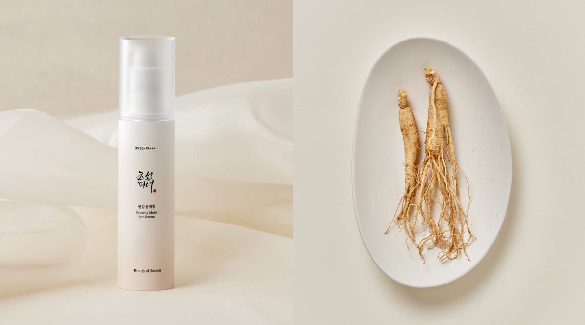 a bottle of liquid and a plate of root