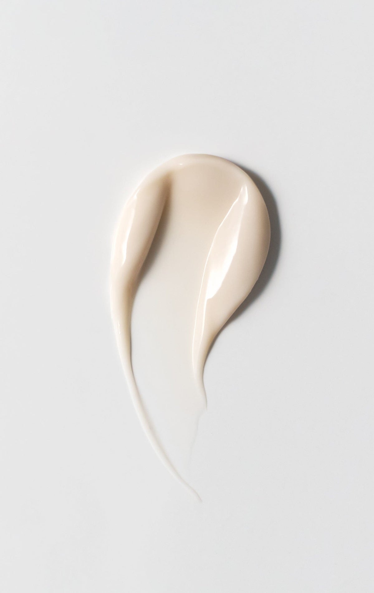 a cream smear on a white surface